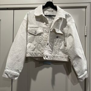 Abercrombie & Fitch White Jean Jacket Casual Chic